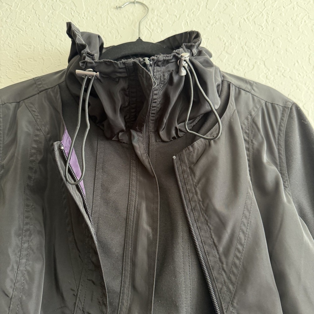 Ubu Coat Artsy Jacket Large Black Bubble Hem Packable Travel Chic Whimsy Unique‎ - Picture 4 of 10